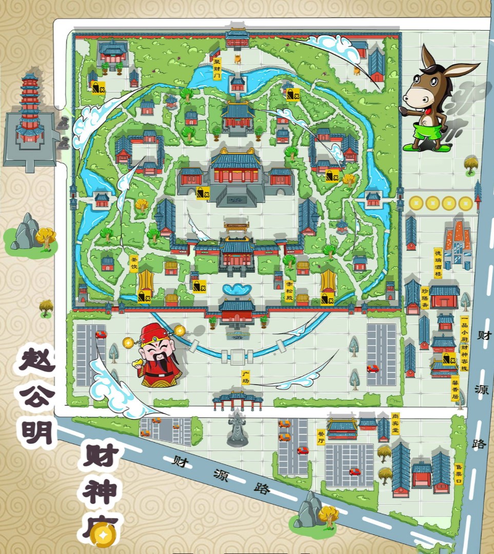 武宁寺庙类手绘地图